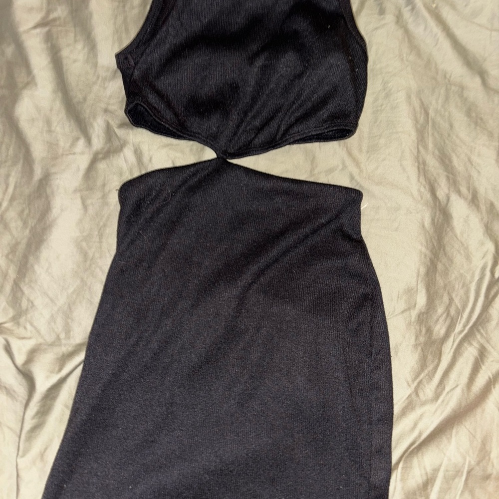 Elegant Black Cut-Out Dress